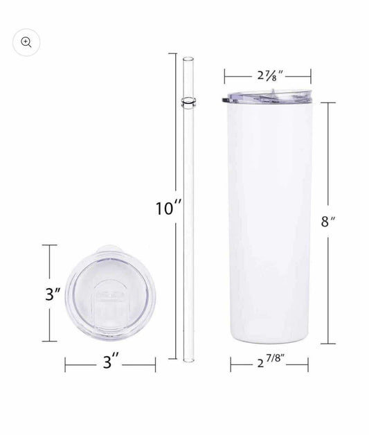 20 Oz Customized Skinny Tumbler